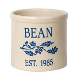 Whitehall Oak Branch Established 2 Gallon Personalized Crock - Dark Blue Engraving/Bristol Crock
