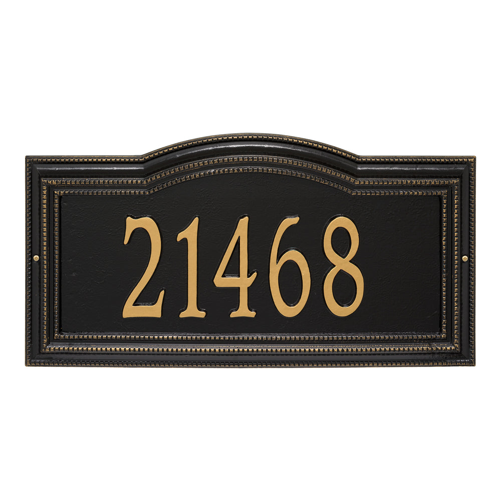 Whitehall Arbor Signature Extra Grande Wall 1-Line Personalized Address Plaque - Black/Gold