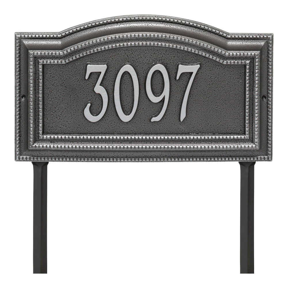 Whitehall Arbor Signature Grande Lawn 1-Line Personalized Address Plaque - Smoke Grey