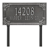 Whitehall Penbrook Signature Grande Lawn 2-Line Personalized Address Plaque - Smoke Grey