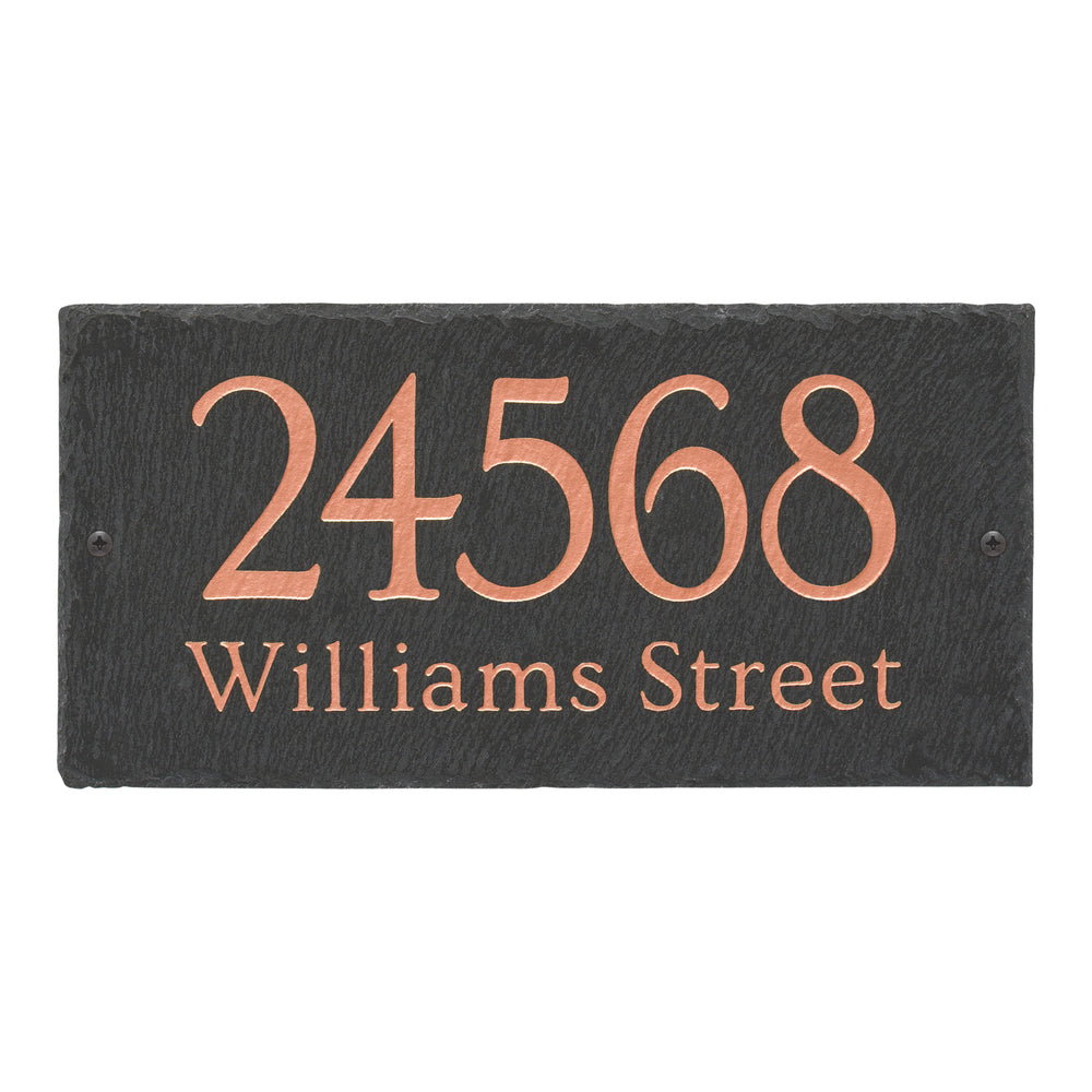 Whitehall Lianne 2-Line Etched Wall Slate Personalized Sign - Copper