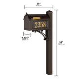 Whitehall Superior Mailbox Package Personalized Plaque - dimensions