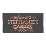 Whitehall Garden Welcome 2-Line Etched Wall Slate Personalized Sign - Copper