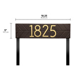 Whitehall Herringbone Horizontal Standard Lawn 1-Line Personalized Address Plaque - dimensions