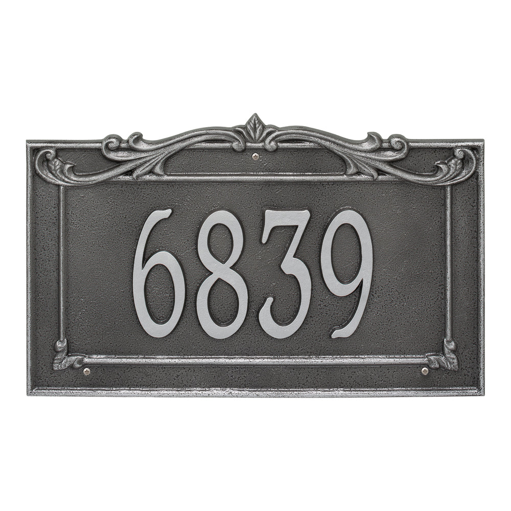 Whitehall Sheridan Signature Extra Grande Wall 1-Line Personalized Address Plaque - Smoke Grey
