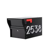 Whitehall MailVault Mailbox with Stand-Off Numbers Personalized Plaque - Black/Silver