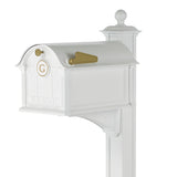 Whitehall Balmoral Mailbox Personalized Monogram & Post Package - White