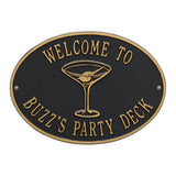 Whitehall Martini Personalized Plaque - Black/Gold