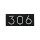 Whitehall Floating Stand-Off Horizontal House Number Personalized Sign, 3 Numbers - Black/Silver