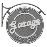 Whitehall Hanging Garage Personalized Plaque with Bracket - Pewter/Silver