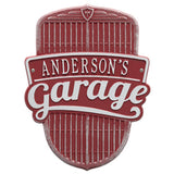 Whitehall Car Grille Garage Personalized Plaque Standard Wall 1-Line - Red/Silver