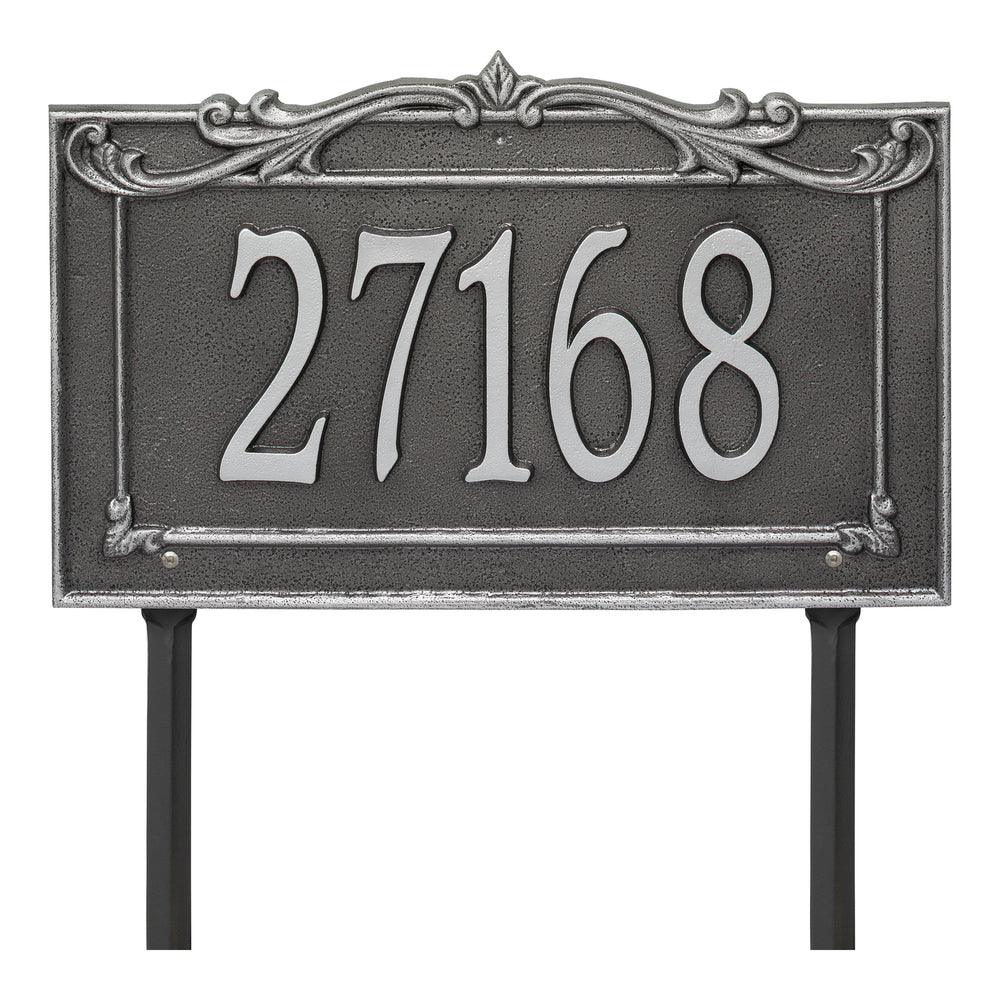 Whitehall Sheridan Signature Extra Grande Lawn 1-Line Personalized Address Plaque - Smoke Grey