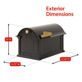 Whitehall Balmoral Mailbox Side Plaques, Post Package Personalized Plaque - dimensions