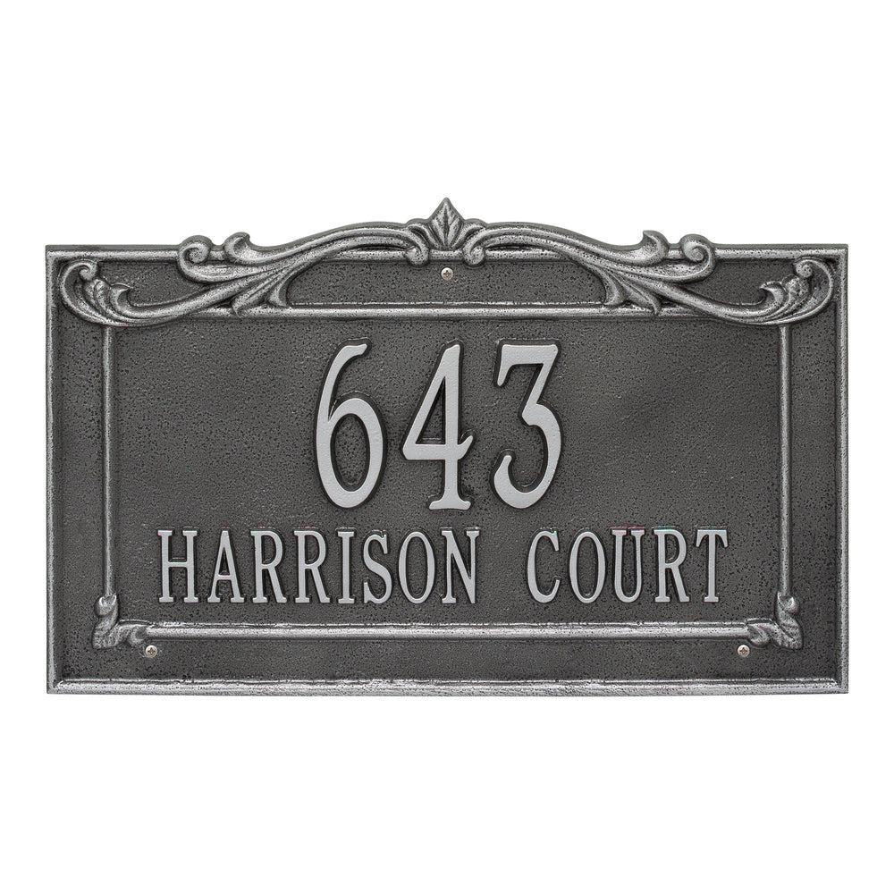 Whitehall Sheridan Signature Extra Grande Wall 2-Line Personalized Address Plaque - Smoke Grey