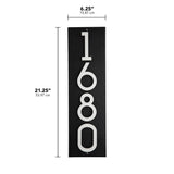Whitehall Floating Stand-Off Vertical House Number Personalized Sign, 4 Numbers - dimensions
