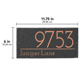 Whitehall Leighton 2-Line Etched Wall Slate Personalized Sign - dimensions