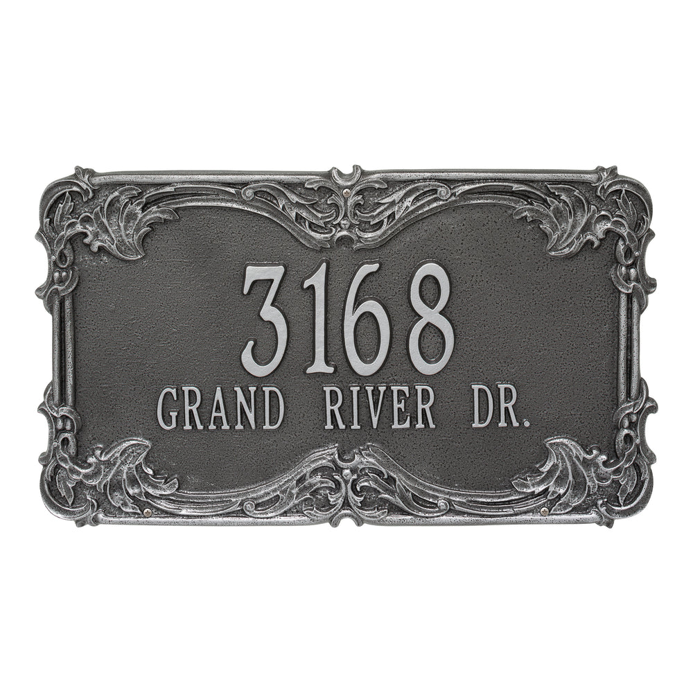 Whitehall Leroux Signature Extra Grande Wall 2-Line Personalized Address Plaque - Smoke Grey