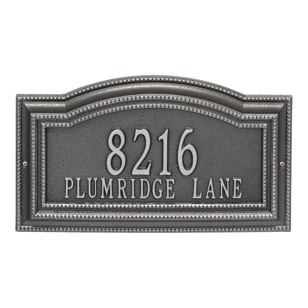 Whitehall Arbor Signature Grande Wall 2-Line Personalized Address Plaque - Smoke Grey