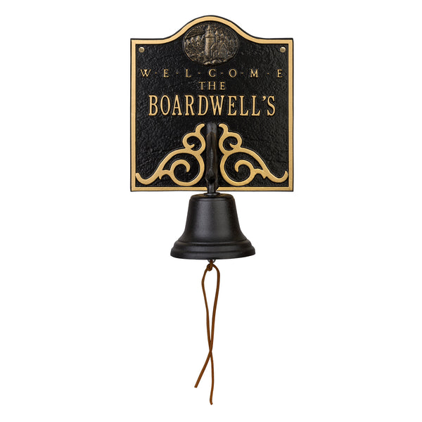 Whitehall Products Whitehall Lighthouse Bell Welcome Personalized Plaque