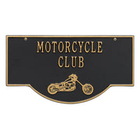 Whitehall 2-Sided Hanging Garage Chopper Personalized Plaque - Black/Gold