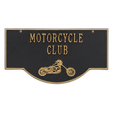 Whitehall 2-Sided Hanging Garage Chopper Personalized Plaque - Black/Gold