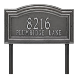 Whitehall Arbor Signature Grande Lawn 2-Line Personalized Address Plaque - Smoke Grey