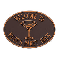 Whitehall Martini Personalized Plaque - Antique Copper