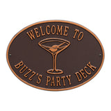 Whitehall Martini Personalized Plaque - Antique Copper