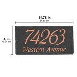 Whitehall Lily 2-Line Etched Wall Slate Personalized Sign - dimensions