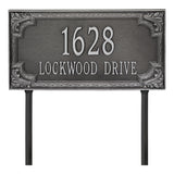 Whitehall Penbrook Signature Extra Grande Lawn 2-Line Personalized Address Plaque - Smoke Grey