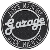 Whitehall Garage Personalized Plaque Standard Wall 2-Line - Black/Silver