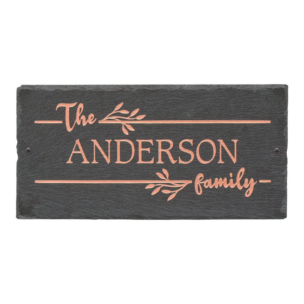 Whitehall Linette 1-Line Etched Wall Slate Personalized Sign - Copper