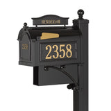 Whitehall Ultimate Mailbox Package Personalized Plaque - Black