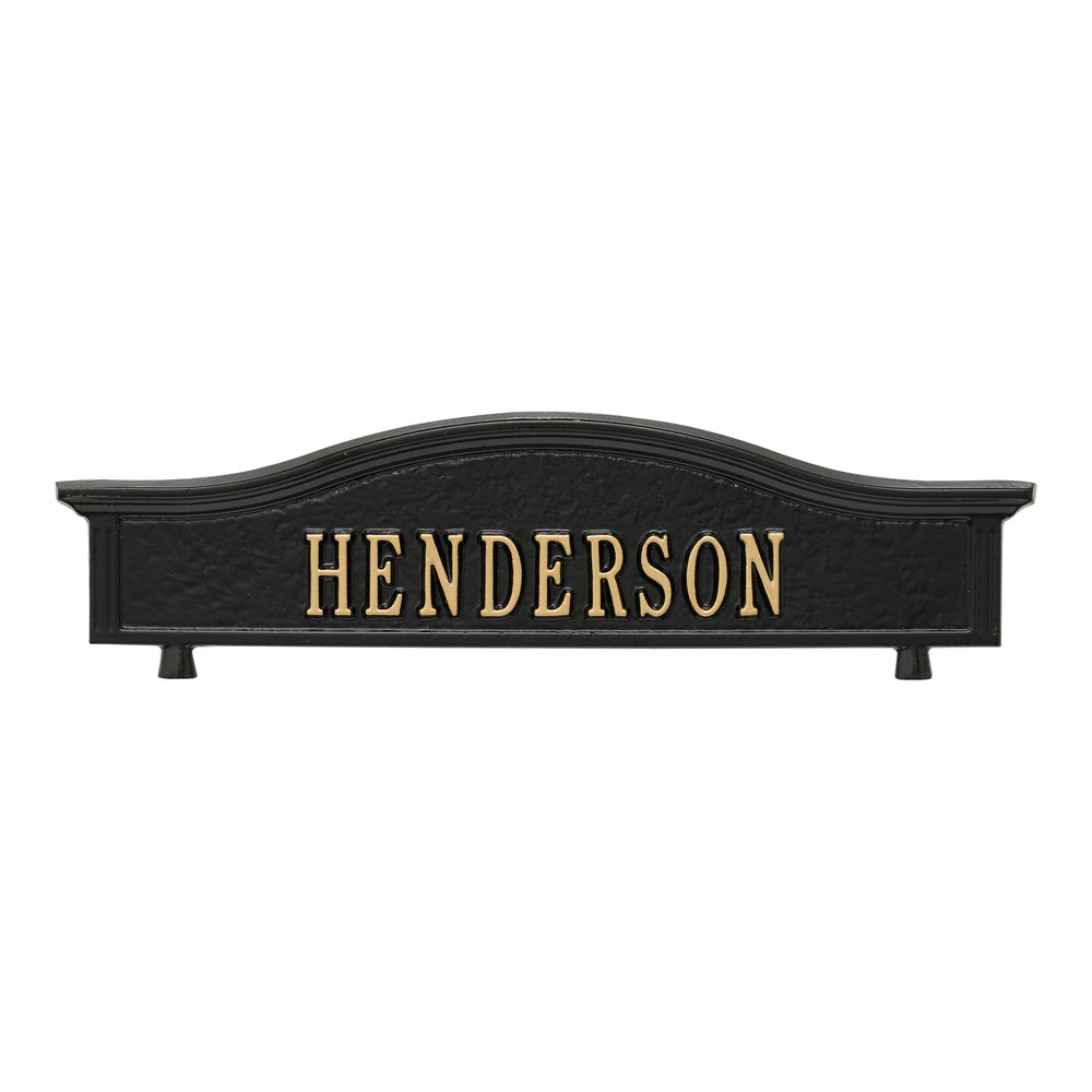 Whitehall Two Sided Personalized Topper - Black/Gold