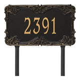 Whitehall Leroux Signature Grande Lawn 1-Line Personalized Address Plaque - Black/Gold