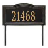Whitehall Arbor Signature Extra Grande Lawn 1-Line Personalized Address Plaque - Black/Gold