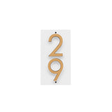 Whitehall Floating Stand-Off Vertical House Number Personalized Sign, 2 Numbers - White & Black/Gold