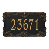 Whitehall Leroux Signature Extra Grande Wall 1-Line Personalized Address Plaque - Black/Gold