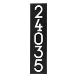 Whitehall Floating Stand-Off Vertical House Number Personalized Sign, 5 Numbers - Black/White