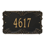 Whitehall Leroux Signature Grande Wall 1-Line Personalized Address Plaque - Black/Gold