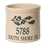 Whitehall Oak Branch Address 2 Gallon Personalized Crock - Green Engraving/Bristol Crock