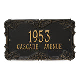 Whitehall Leroux Signature Grande Wall 2-Line Personalized Address Plaque - Black/Gold