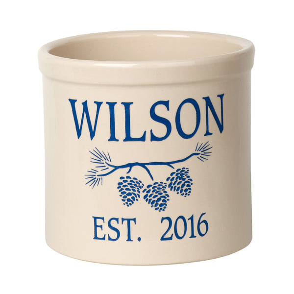 Whitehall Products Whitehall Pine Bough Established 2 Gallon Personalized Crock