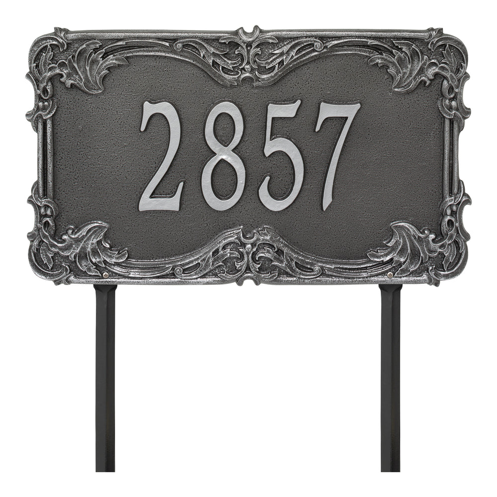 Whitehall Leroux Signature Extra Grande Lawn 1-Line Personalized Address Plaque - Smoke Grey