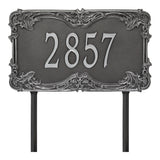 Whitehall Leroux Signature Extra Grande Lawn 1-Line Personalized Address Plaque - Smoke Grey
