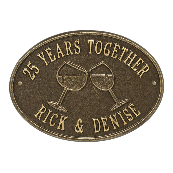 Whitehall Products Whitehall Wine Glass Oval Personalized Plaque