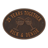 Whitehall Wine Glass Oval Personalized Plaque - Oil-Rubbed Bronze