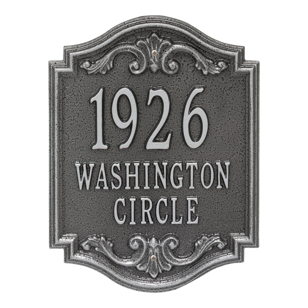 Whitehall Glen Haven Signature Grande Wall 3-Line Personalized Address Plaque - Smoke Grey