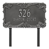 Whitehall Leroux Signature Grande Lawn 2-Line Personalized Address Plaque - Smoke Grey