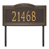 Whitehall Arbor Signature Extra Grande Lawn 1-Line Personalized Address Plaque - Bronze/Gold